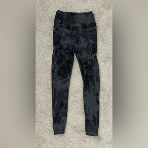 Gray and black athletic wear leggings